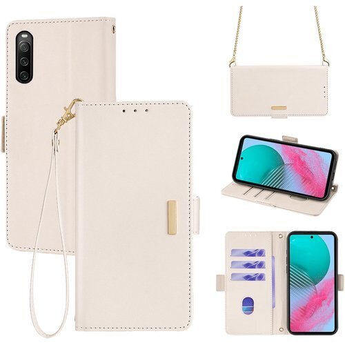 Xperia 10 IV ケース 手帳型 ショルダー ー 防指紋 耐久性 贈り物 COCOCLOUD ホワイト 929