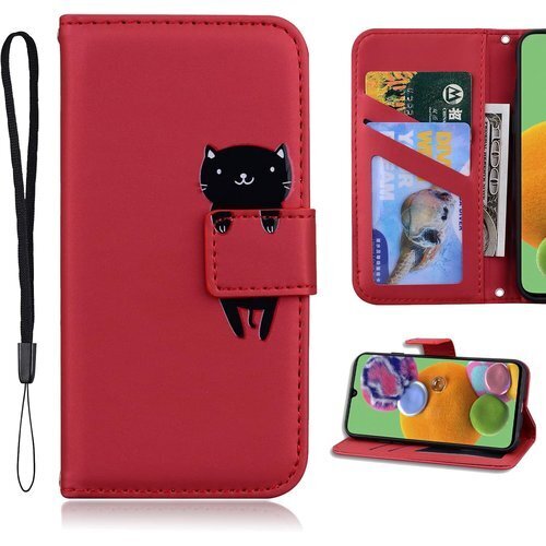 Lsscase Aquos wish 4 ケース手帳型 OS WISH4 SH-52E A402SH対応 レッド 944