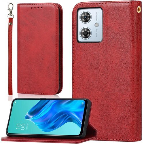 適用 moto g64 5G ケース 手帳型 moto ード カード入れ スタンド 落ち着いた色 レトロ レッド 963