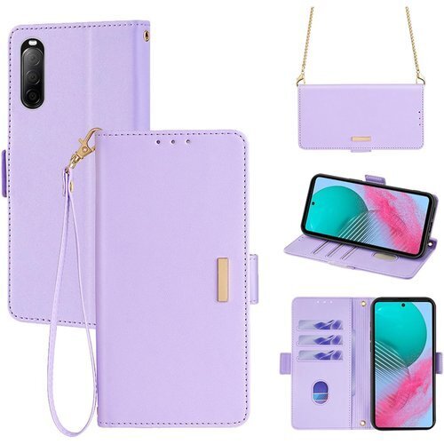 Xperia 10 II ケース 手帳型 ショルダー ー 防指紋 耐久性 贈り物 COCOCLOUD パープル 976
