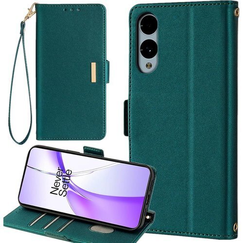 Arrows We2 F-52E M07 ケース 手帳 トラップ ストラップ付き スマホケース ダーク グリーン 1032