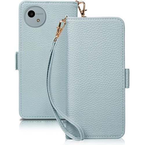 SZJAMIE AQUOS wish4 ケース 手帳型 UOS wish4 SH-52E/A402SH対応ブルー 1055