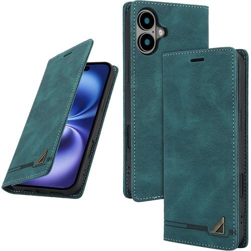 UnivoColors iPhone 16 Plus 衝撃吸収 RFIDブロッキング おしゃれ カバー 青緑 1096