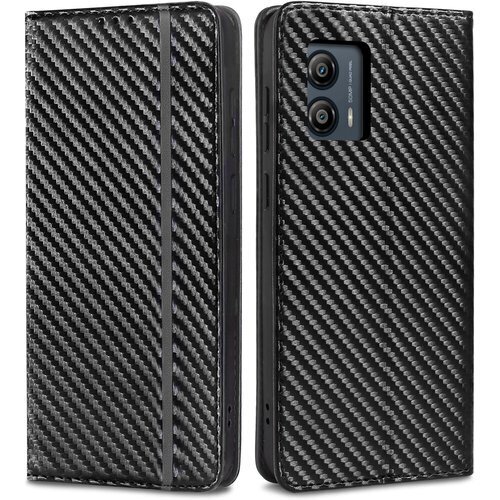 iffeenny moto g53j 5g ケース 手 保護 財布型 他に無いし柄 シンプルで使い易さ ブラック 1106