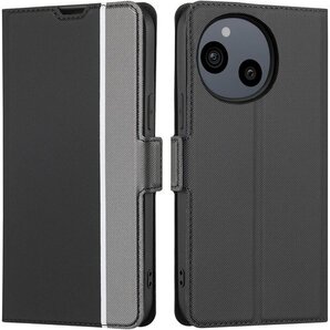 適用 AQUOS sense9 SH-53E SH-M ド収納 耐衝撃 スタンド 2色組合 グレー + ブラック 1134