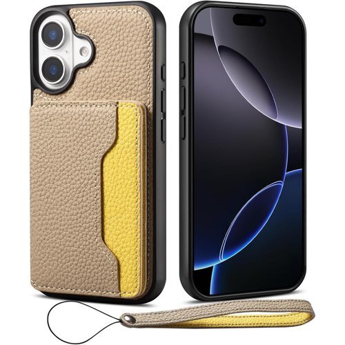 背面手帳型・スタンド機能・2024 新登場 iPhon eries iPhone16 Plus、あまいろ+レモン 1135