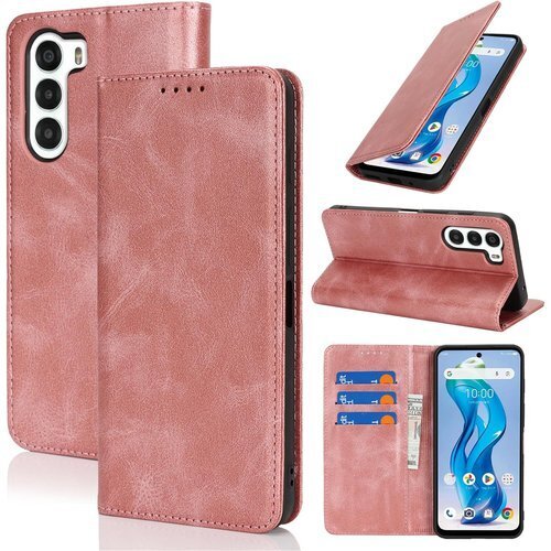 nubia S 5G 用 ケース ZTE nubia つ折り 手作り 大人っぽい 落ち着くデザイン - ピンク 1276