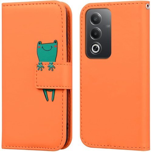 TEDTIKJT OPPO A3 5G ケース 手帳型 カード収納 耐衝撃 oppo a3 ケース -オレンジ 1182