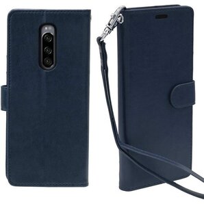 iNTAG スマホケース Xperia 1 用 ケース ンド機能 ダーク ネイビー iN-VTGSTxp1-NV 159