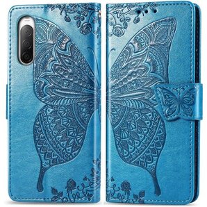 対応ソニー Xperia 10 II フィルム SO- ケース男性と女性に適した多色オプション バタフライブルー 365