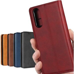 xperia 5 ll ケース 手帳型 ソニー Xpe れ シンプル スタンド機能 落ち着いた色 レトロ レッド 493