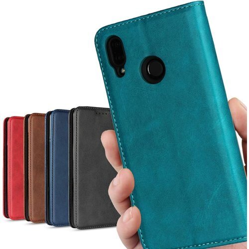 HUAWEI P20 lite ケース 手帳型 au ンド機能 スマホケース 落ち着いた色 レトロ ターコイズ 623