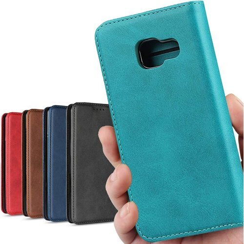 Galaxy Feel SC-04J ケース 手帳型 シンプル スタンド機能 落ち着いた色 レトロ ターコイズ 649
