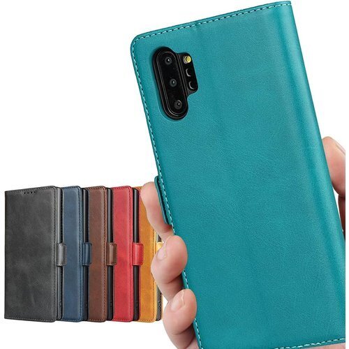 Galaxy Note10 plus ケース Note ポケット スタンド機能 落ち着いた色 レトロ ターコイズ 659