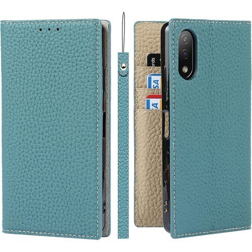 Xperia Ace II SO-41B ケース 手帳 タンド マグネット 耐衝撃 おしゃれ 6色 スカイブルー 740