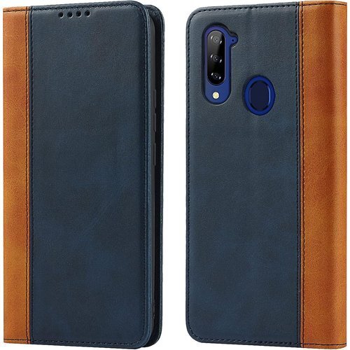 ZTE Libero 5G A003ZT ケース 手帳 ベルトなし マグネット スタンド 4色 ブルー+イエロー 741