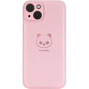 Panda Baby iPhone 13 Mini レザーケース 本革に近い質感 ピンク 868