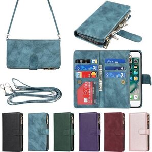 Eastwave アイフォン 6S Plus / 6p 銭入れ ファスナーポケット付き PUレザー 6色 ブルー 1037