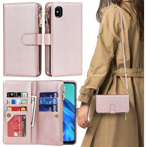 Galaxy A22 5G ケース 手帳型 ショルダー ディケース カード入れ スマホケース 携帯カバー ピンク 1085