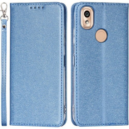 あんしんスマホ KY-51B ケース 京セラ ky-5 カード収納 マグネット 耐衝撃 滑り止め 5色 ブルー 1128