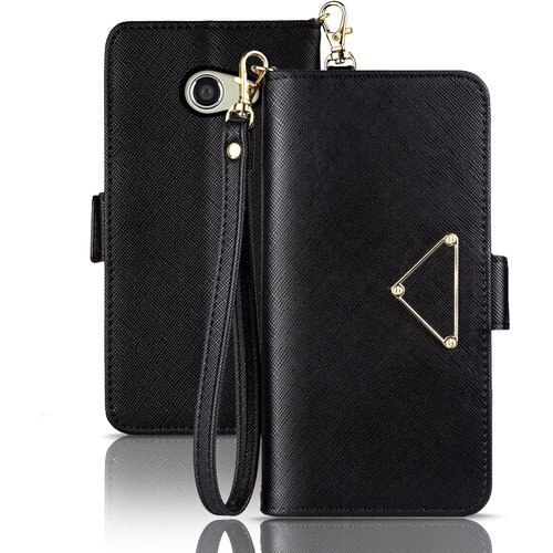 BASIO4 KYV47 ケース 手帳型 かんたんスマ グネット式 case BASIO 4 KYV47ブラック 1157