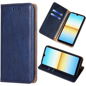 Xperia Ace IIIケース 手帳型 SO-53 III SO-53C SOG08 スマホケース ブルー 1214