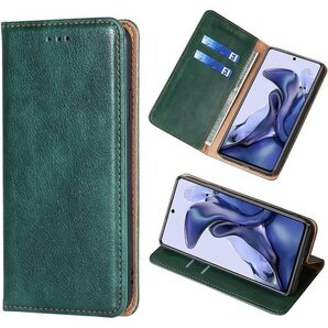 Xiaomi 11T ケース 手帳型 Xiaomi 1 omi 11T / 11T Pro 携帯カバー グリーン 1215