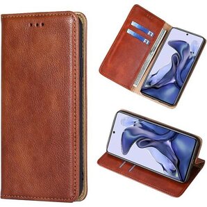 Xiaomi 11T ケース 手帳型 Xiaomi 1 11T / 11T Pro 携帯カバー レトロブラウン 1252