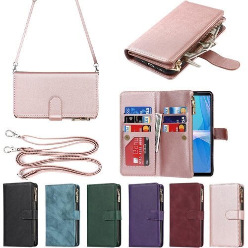 Eastwave for Xperia 10 III 銭入れ ファスナーポケット付き PUレザー 6色 ピンク 1364