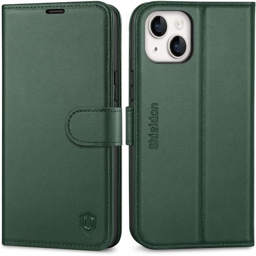 SHIELDON iPhone14 Plus 対応 ケ 応 スマホケース 5G 202発売 ミッドナイトグリーン 1392