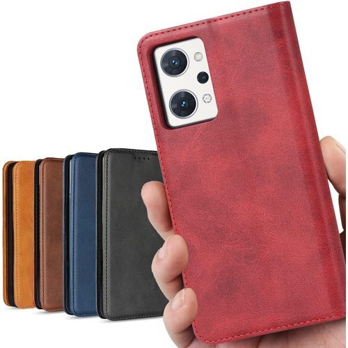 Oppo Reno7 A / Reno9 A ケース カード入れ スタンド機能 落ち着いた色 レトロ レッド 1409