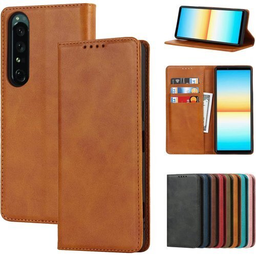 Eastwave for Sony Xperia 1 ンド機能 人気 おしゃれ 二つ折り 耐衝撃 5色 カーキ 1418