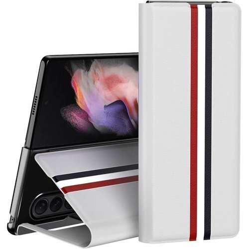 Galaxy Z Fold2 / W21ケース 手帳型 軽量 人気 耐衝撃 Beautycatcher - 白 1503