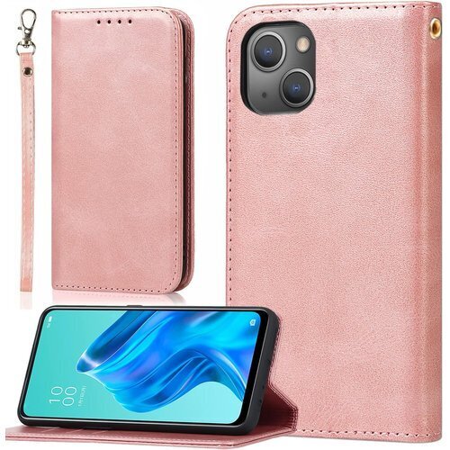iPhone 14 ケース 手帳型 ストラップ アイフ バー カード入れ スタンド 落ち着いた色 レトロ ピンク 1646