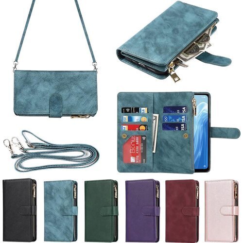 Eastwave for OPPO Reno7 A R 銭入れ ファスナーポケット付き PUレザー 6色 ブルー 1802