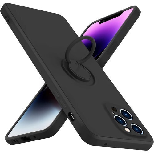 iphone13 Pro ケース リング シリコン ア 単 一体型 カバー 黑Q08005-IP13pro-01 1816