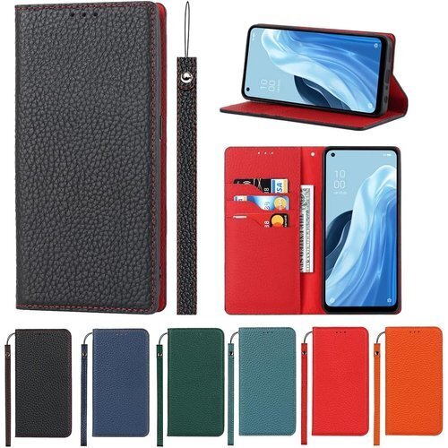 Eastwave for Oppo Reno 7A ケ ットホール付き スプラット同梱 内蔵マグネット-ブラック 1909