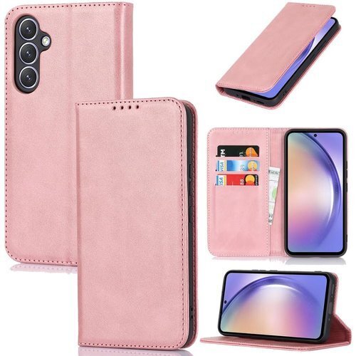 適用 galaxy a54 5g ケース 手帳型 a5 カードスロット、キックスタンド レザー ローズゴールド 2210