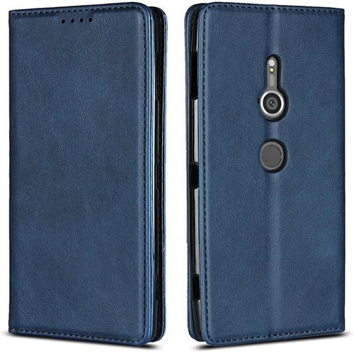 xperia xz2 ケース 手帳型 xperia x カバー カードスロット、キックスタンド レザー ネイビー 2320
