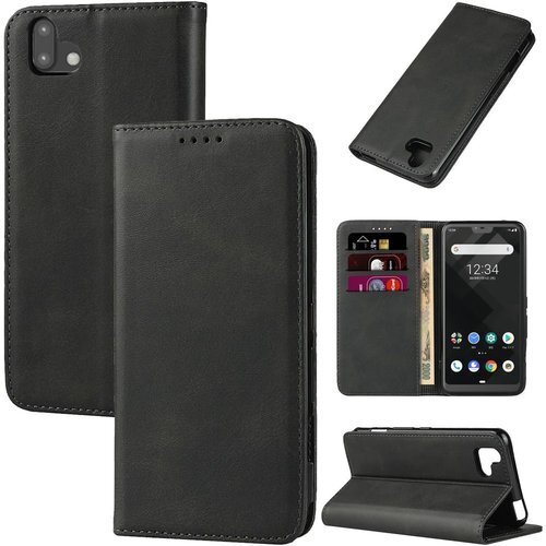 arrows u スマホケース 手帳型 arrows カバー カードスロット、キックスタンド レザー ブラック 2332