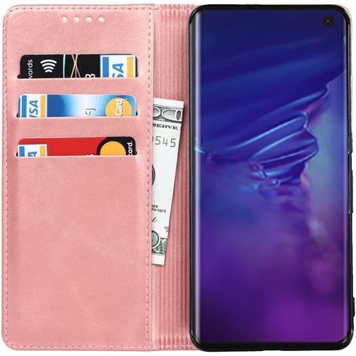arrows 5g f-51a ケース 手帳型 f-5 カードスロット、キックスタンド レザー ローズゴールド 2335
