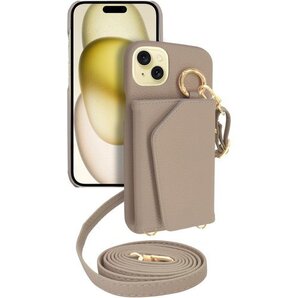 シズカウィル iPhone 15 Plus 用 ケース 5 ショルディー ドレスコード 1個入り サンドベージュ 2385