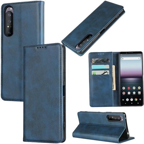 xperia 1 ii ケース 手帳型 so-51a カバー カードスロット、キックスタンド レザー ネイビー 2426