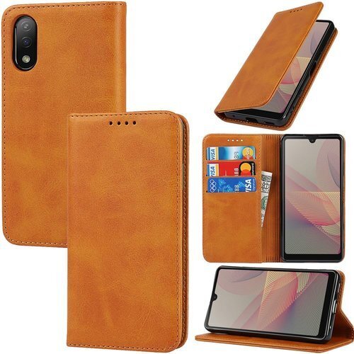 xperia ace ii so-41b ケース 手帳 カードスロット、キックスタンド レザー ライトブラウン 2434