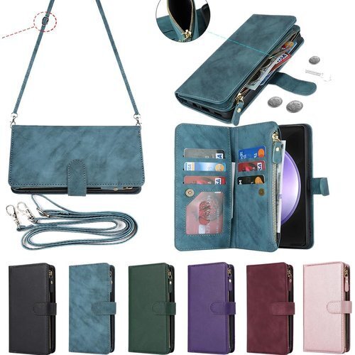Eastwave for Galaxy S23 FE 銭入れ ファスナーポケット付き PUレザー 6色 ブルー 2713