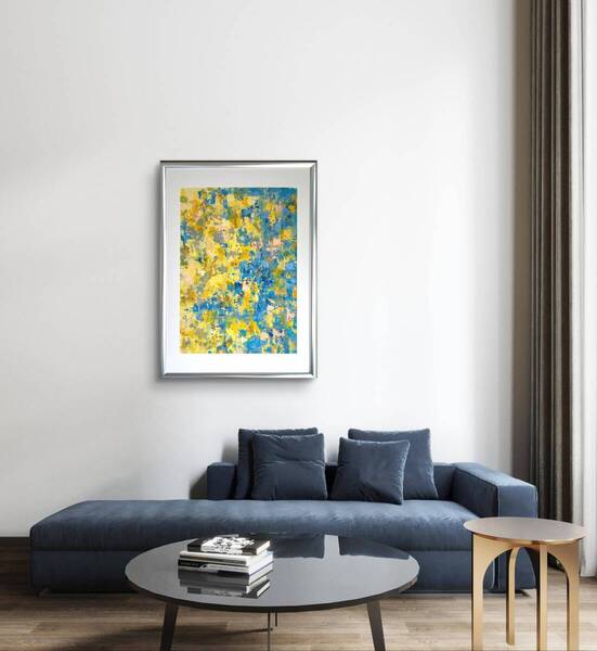 イン・ザ・パラダイス / 抽象画 77×56㎝ B2 額縁セット 原画1点のみ モダンアート インテリア ギフト おしゃれ アートパネル