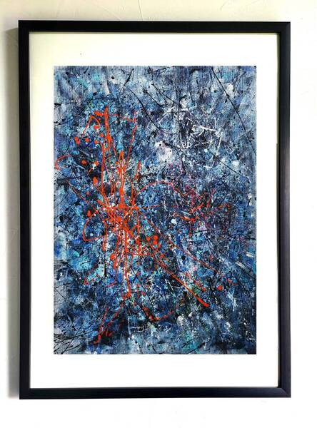 Sense of loss / 抽象画 77×56㎝ B2 額縁セット 原画1点のみ モダンアート インテリア ギフト おしゃれ アートパネル