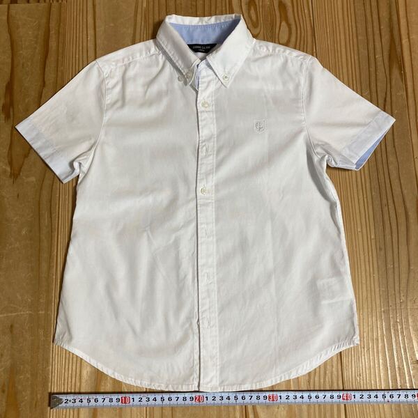 コムサイズム COMME CA ISM 半袖ボタンダウン シャツ 140A ホワイト 白