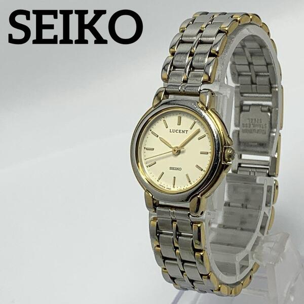 355 稼働品 SEIKO LUCENT セイコー ルーセント 腕時計 ゴールド 新品電池交換済 クオーツ式 人気 希少 ビンテージ