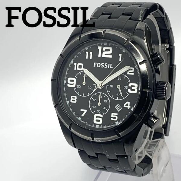 366 稼働品 FOSSIL フォッシル メンズ 腕時計 デイト 日付 クロノグラフ ストップウオッチ 新品電池交換済 クオーツ 人気 希少 ビンテージ